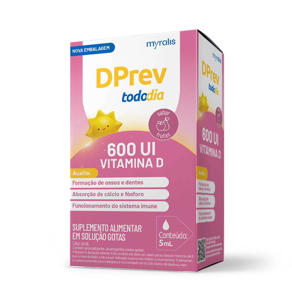 Dprev Todo Dia 600UI Sabor Frutas Solução Gotas 5ml